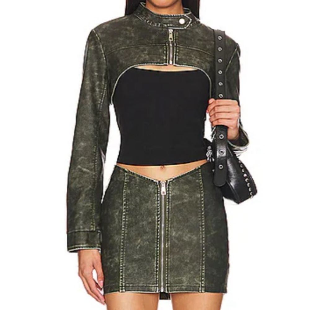 Superdown Leather jacket and Skirt